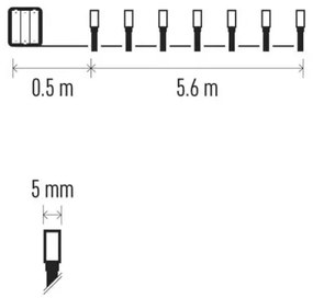 Catena LED natalizia da esterno 80xLED/3xAA 6,1m IP44 bianco freddo