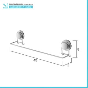 Porta asciugamani a parete da 45 cm in acciaio cromo Dinamik