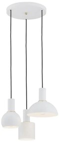 Argon 1468 - Lampadario su corda SINES 3xE27/15W/230V bianco