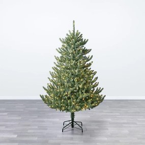 Albero di Natale artificiale Bretone verde con illuminazione H 180 cm x Ø 117 cm