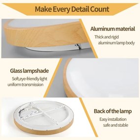 Brilagi-LED Lampada dimmerabile GLASS POOL DOUBLE LED/60W/230V 50 cm, finitura effetto legno + telecomando