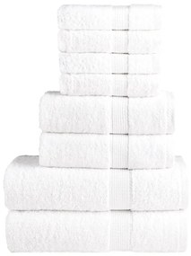 Set Asciugamani Solund 8 Pz Bianchi 600 Gsm /