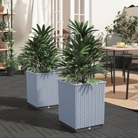 Fioriere 2 Pz Grigio Chiaro 30x30x37 Cm İn Polipropilene /
