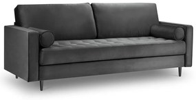 Divano in velluto grigio scuro, 219 cm Santo - Milo Casa