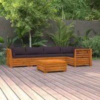 Set Divani da Giardino 6 pz con Cuscini in Massello di Acacia 3087327