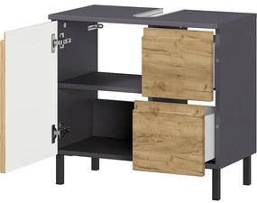 Mobile sotto lavello grigio scuro in rovere 60x56 cm Salinas - Germania