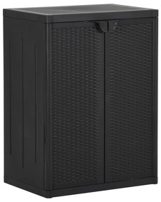 Armadio Da Giardino Nero 65x45x88 Cm İn Rattan Pp /