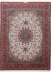 Isfahan Tappeto 400 x 290 Rosso (Iran) Annodato A Mano