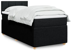 Giroletto A Molle Con Materasso Nero 100x200 Cm İn Tessuto /