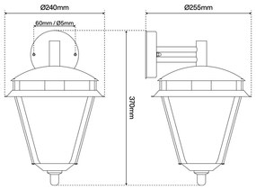 Applique da parete IP54 in Acciaio Inox E27 per Esterni da parete Colore Inox