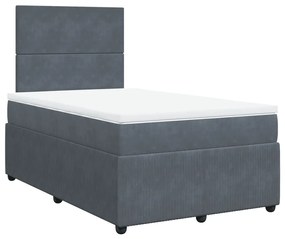 Giroletto a molle con materasso grigio scuro 120x200 cm velluto