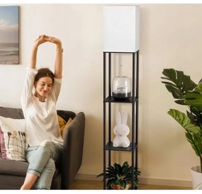 Lampada da terra con mensole 1xE27/40W/230V nero/bianco