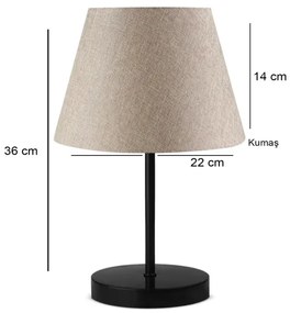 Lampada da tavolo AYD 1xE27/40W/230V beige/nera
