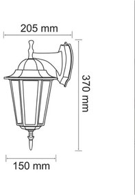 Applique da esterno 1xE27/20W/230V IP43 nero