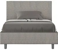 Letto una piazza e mezza rivestito in Tessuto Labirinto - ADELE Dimensione Rete: 120x190, Colore: Grigio, Tipologia Letto: Con Rete