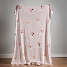 Coperta rosa chiaro in micropile a tema natalizio 130x170 cm Vintage Christmas Santa – Catherine Lansfield