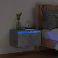 Comodino a Parete con Luci LED Grigio Cementocod mxl 85002