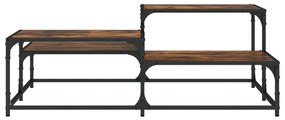 Tavolino da salotto rovere fumo 107x107x40 cm legno multistrato