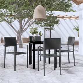 Set da pranzo da giardino 5 pz nero