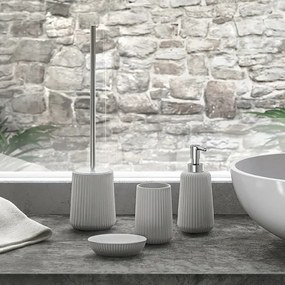 Portascopino dappoggio grigio Gedy serie Marika in ceramica