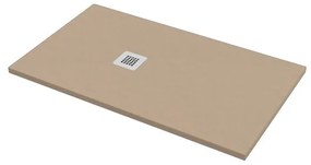 Piatto doccia in carbonato di calcio Horus sabbia L 70 x L 120 x H 2.7 cm opaco effetto pietra