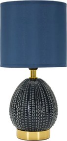 Lampada da Comodino Flavi Blu Ø15x30,5 cm in Ceramica e Ferro e Tessuto Blu...