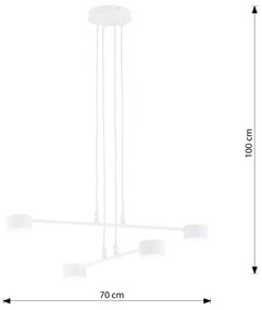 Lampadario a sospensione con filo MODUS 4xGX53/10W/230V bianco