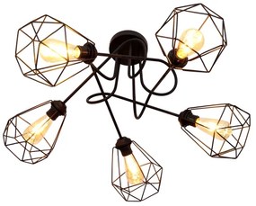 Lampadario da parete KARO 5xE27/15W/230V nero