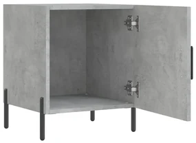 Comodino grigio cemento 40x40x50 cm in legno multistrato