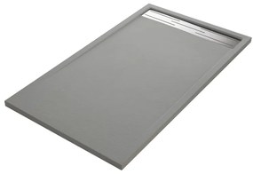 Piatto doccia SENSEA in resina Neo Metal Grid grigio L 80 x L 140 x H 3.5 cm opaco effetto pietra
