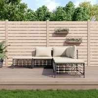 Set Divani da Giardino 5 pz con Cuscini Antracite in Polyrattan 3186760