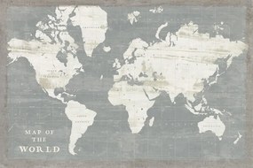 Salvadori tela stampata "Slate World Map"  mis 120 x 80