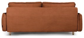Divano letto in velluto a coste arancione 218 cm Tori - Bonami Selection