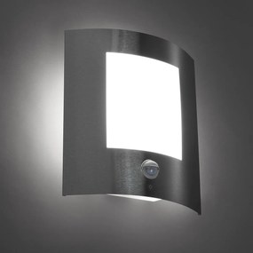 Lampada da parete per esterni moderna in acciaio con sensore di movimento IP44 - Emmerald 1