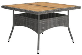 Set Mobili da Pranzo da Giardino 9 pz Polyrattan Acacia Grigio