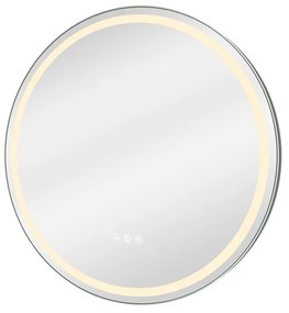 Specchio Remix con illuminazione integrata bagno tondo SENSEA L 60 x H 60 x P 3 cm grigio