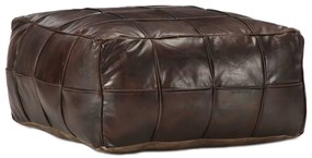 Pouf Marrone Scuro 60x60x30 Cm İn Vera Pelle Di Capra /