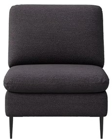 Poltrona nera in tessuto bouclé Moilo - MESONICA