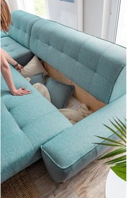 Divano letto angolare turchese (variabile) Dazzling Daisy - Miuform