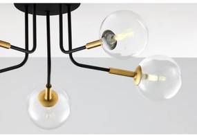 Jupiter 2040 - Lampadario a sospensione con supporto rigido BURANO 5xG9/10W/230V nero/oro/limpido