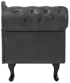 Chaise longue vintage sinistra in pelle sintetica grigia NIMES Beliani