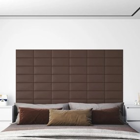 Pannelli Murali 12 Pz Marroni 30x15 Cm İn Similpelle 0,54 M² /