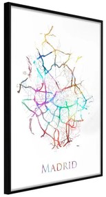 Poster  City Map: Madrid (Colour)  Cornice Quadri Cornice nera, Larghezza x Altezza Home decor 20x30