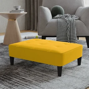 Poggiapiedi Giallo 78x56x32 Cm İn Velluto /