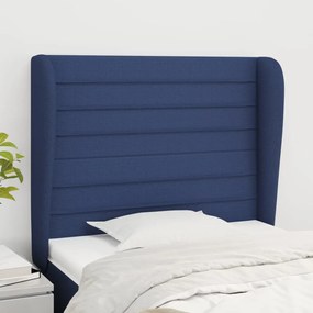 Testiera Ad Orecchio Blu 103x23x118/128 Cm İn Tessuto /