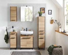 Mobile da lavabo di colore naturale con effetto rovere da appendere 53x60 cm Quickset 395 – Pelipal