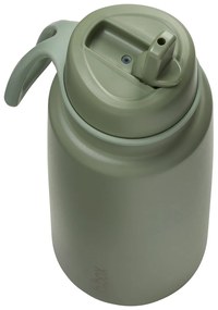 Bottiglia termica in acciaio inox con cannuccia 1l - olive