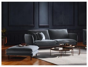 Pouf in velluto grigio, 100 x 80 cm Vienna - Cosmopolitan Design