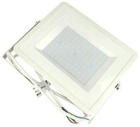 Faro Led Flood Light 100W IP65 Bianco Caldo 3000K Super Slim 30mm Carcassa Bianca Samsung Garanzia 5 Anni SKU-21415