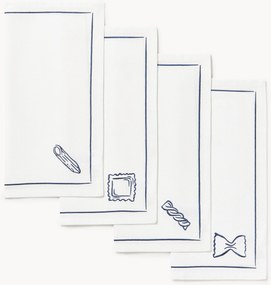 Set di 4 tovaglioli ricamati Tutti